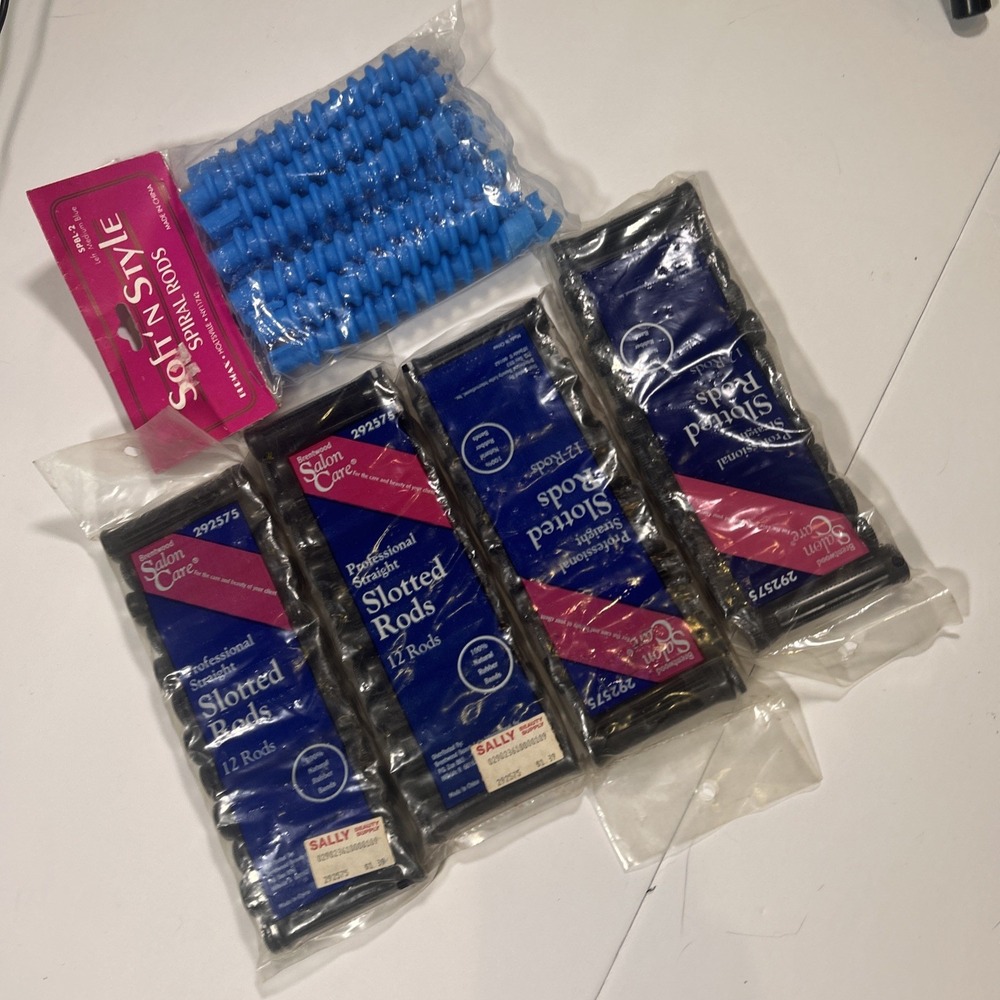 Brand New Salon Care Lot Hair Perming Rods And Poles, Curlers
